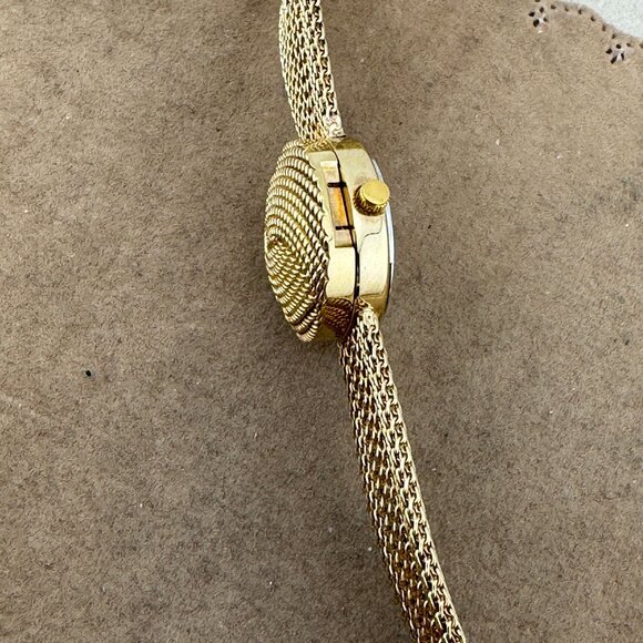Anne Klein Peak-a-Boo Gold Braided Bracelet Flip Top Watch main image 9